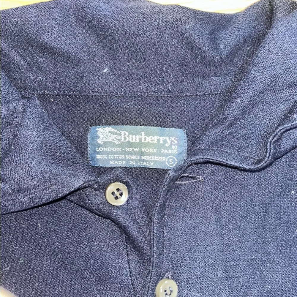 Authentic Burberry Men’s Cotton short sleeve navy blue polo shirt size S - Picture 3 of 3